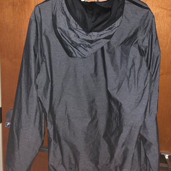 Adidas jacket grey black three striped sleeves - Picture 4 of 4